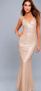 NWT Here To Wow Matte Rose Gold Sequin Dress